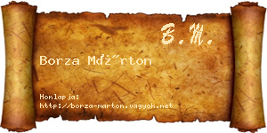 Borza Márton névjegykártya