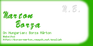 marton borza business card